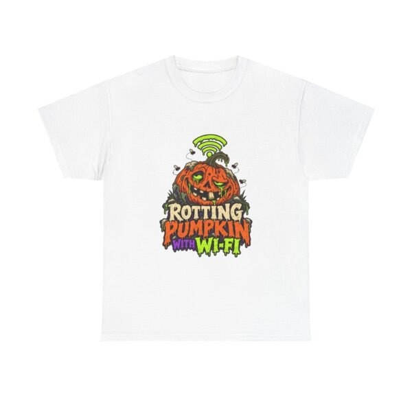 rotting pumpkin with wi fi — unisex cotton t shirt