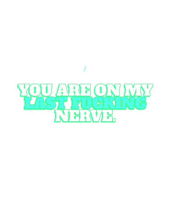you are on my last fucking nerve.